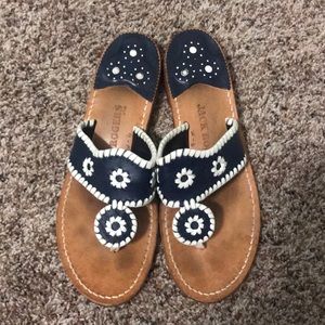 Navy Blue and White Jack Rogers Sandals
